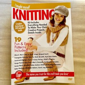I Taught Myself Knitting Book—-includes DVD